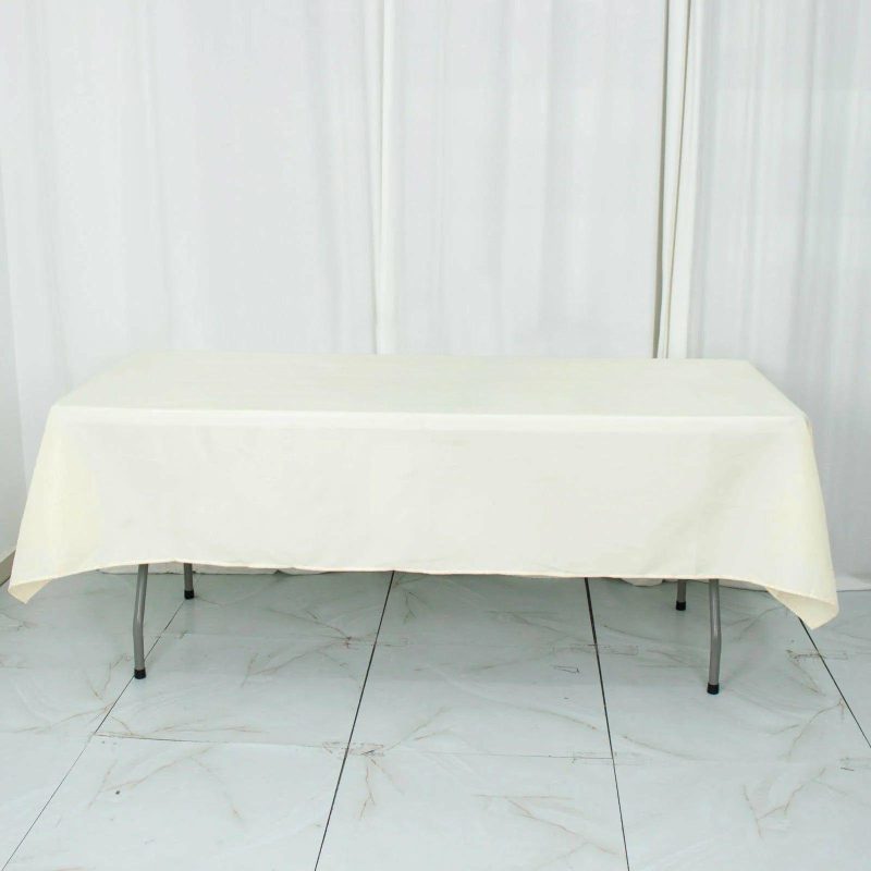 Ivory Seamless Premium Polyester Rectangular Tablecloth 220GSM 54″x96″  |   Polyester Polyester Ivory