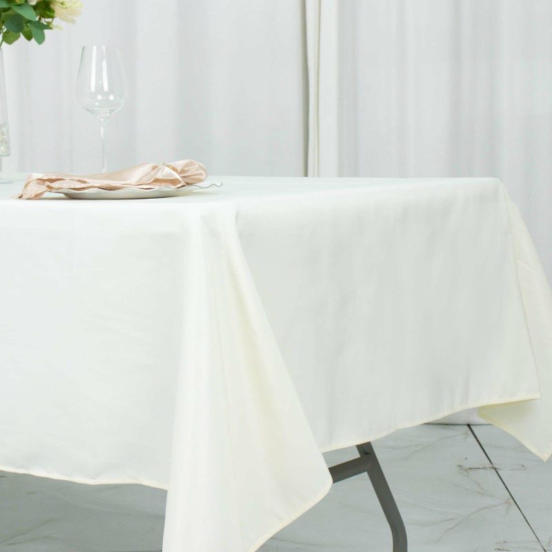 Ivory Seamless Premium Polyester Rectangular Tablecloth 220GSM 54″x96″  |   Polyester Polyester Ivory