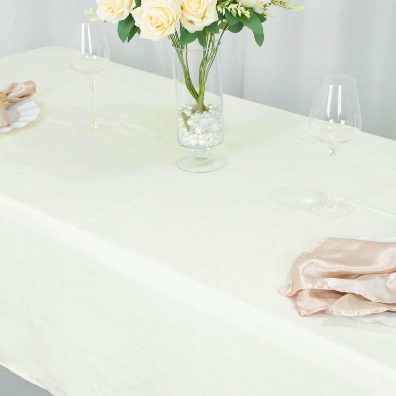 Ivory Seamless Premium Polyester Rectangular Tablecloth 220GSM 54″x96″  |   Polyester Polyester Ivory