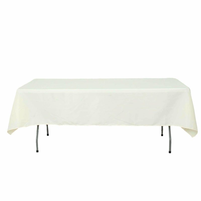 Ivory Seamless Premium Polyester Rectangular Tablecloth 220GSM 54″x96″  |   Polyester Polyester Ivory