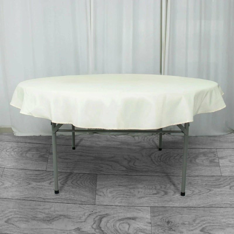 Ivory Seamless Premium Polyester Round Tablecloth 220GSM 70″  |   Polyester Polyester Ivory