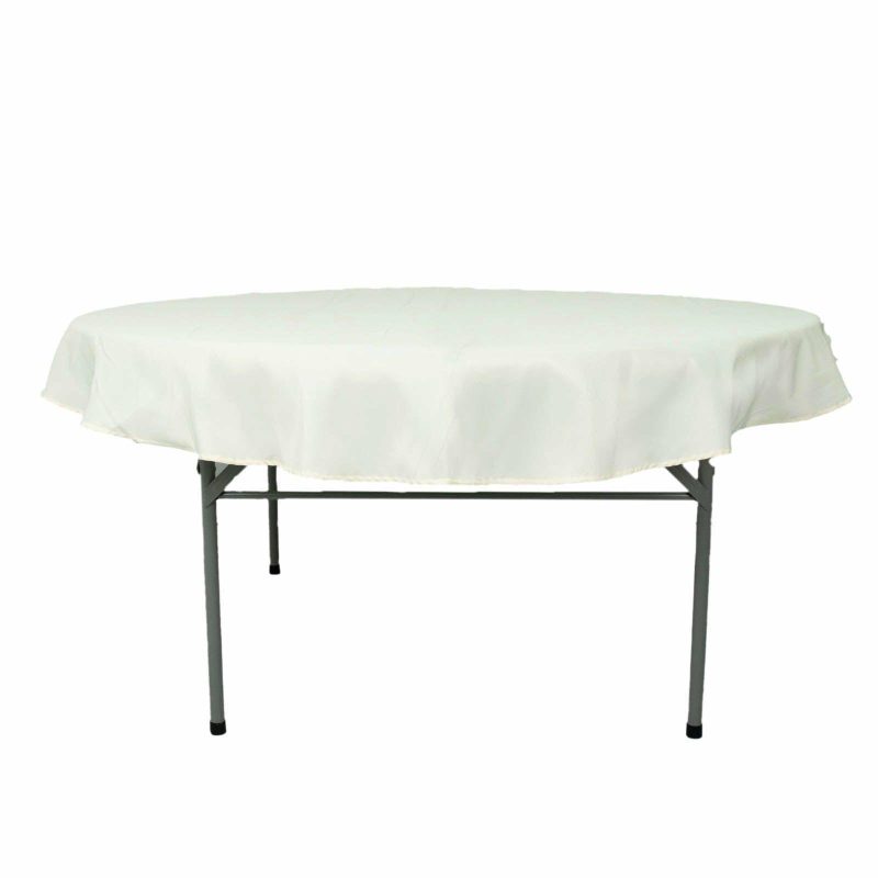 Ivory Seamless Premium Polyester Round Tablecloth 220GSM 70″  |   Polyester Polyester Ivory