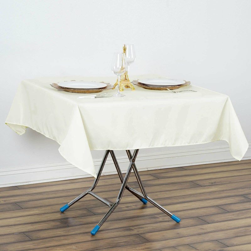 Ivory Seamless Premium Polyester Square Tablecloth 220GSM 54″x54″  |   Polyester Polyester Ivory