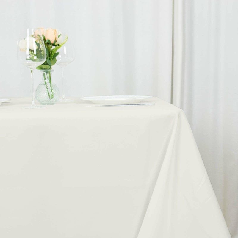 Ivory Seamless Premium Polyester Square Tablecloth 220GSM 90″x90″  |   Polyester Polyester Ivory