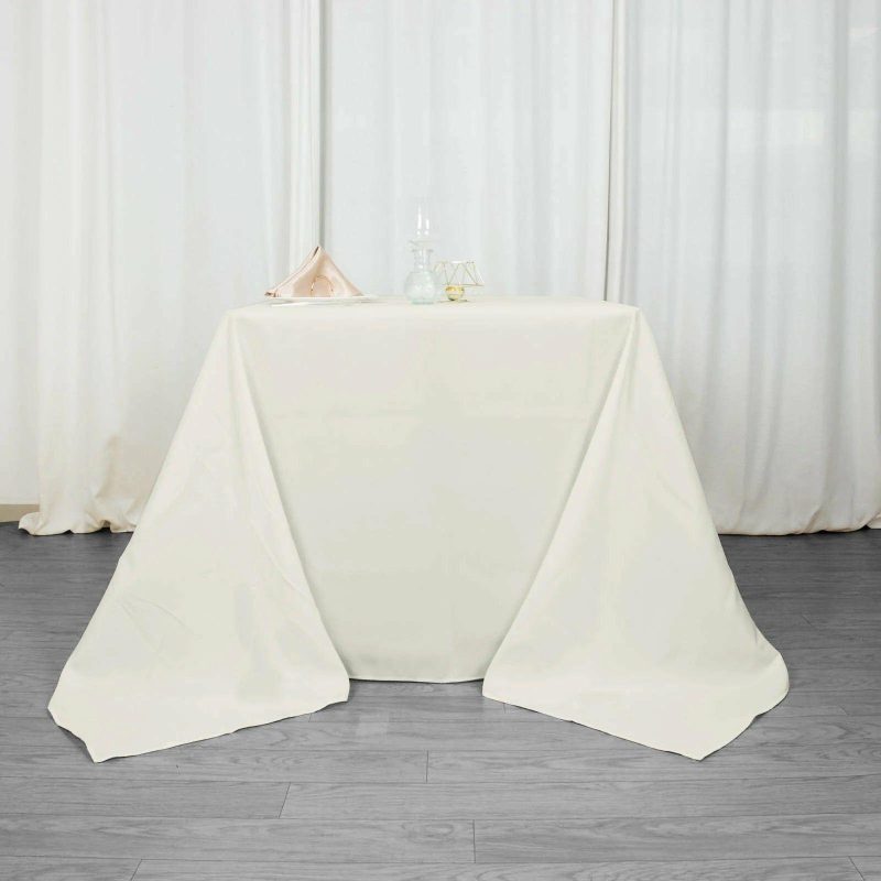 Ivory Seamless Premium Polyester Square Tablecloth 220GSM 90″x90″  |   Polyester Polyester Ivory