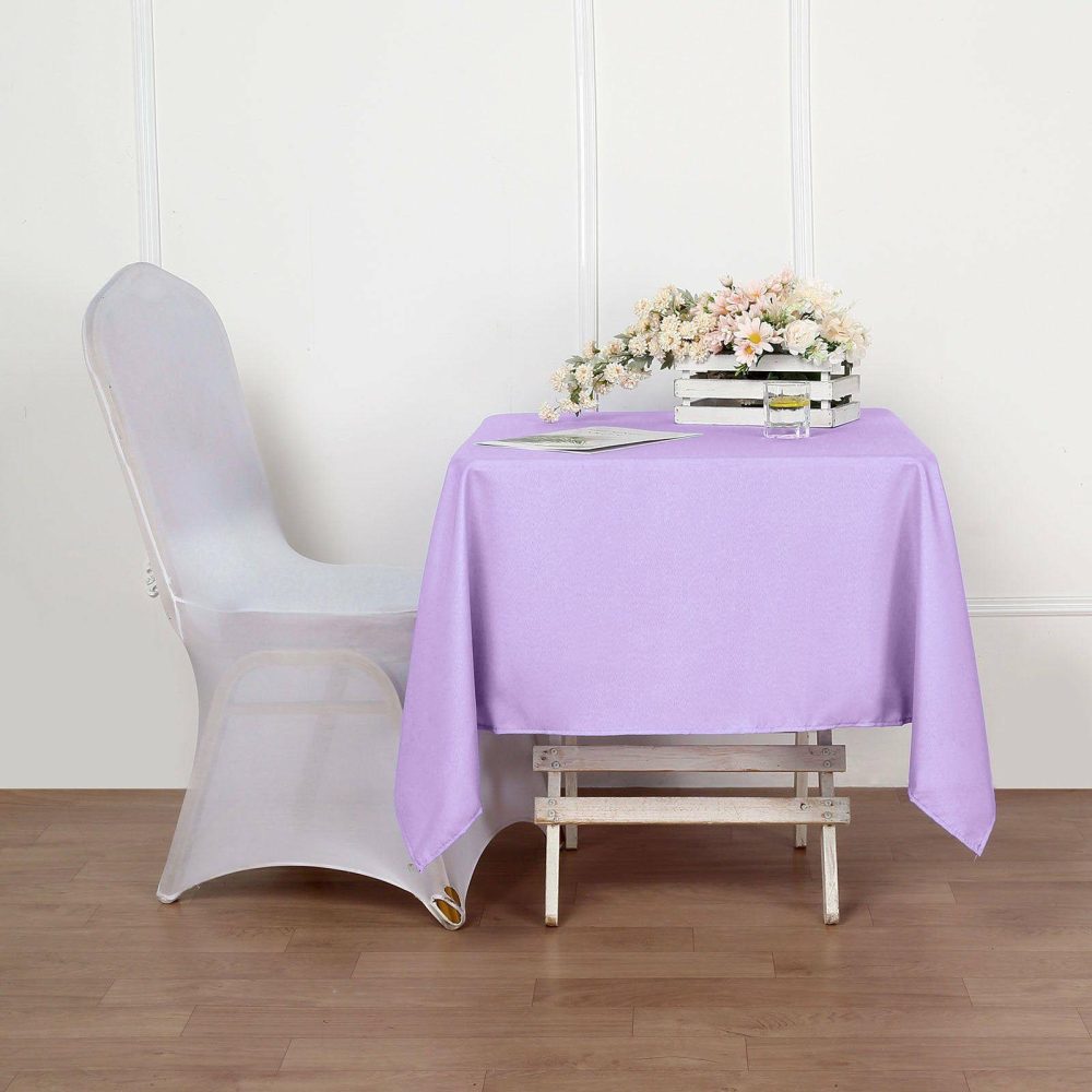 Lavender Lilac Polyester Square Tablecloth 54″x54″  |   Polyester Polyester Lavender Lilac