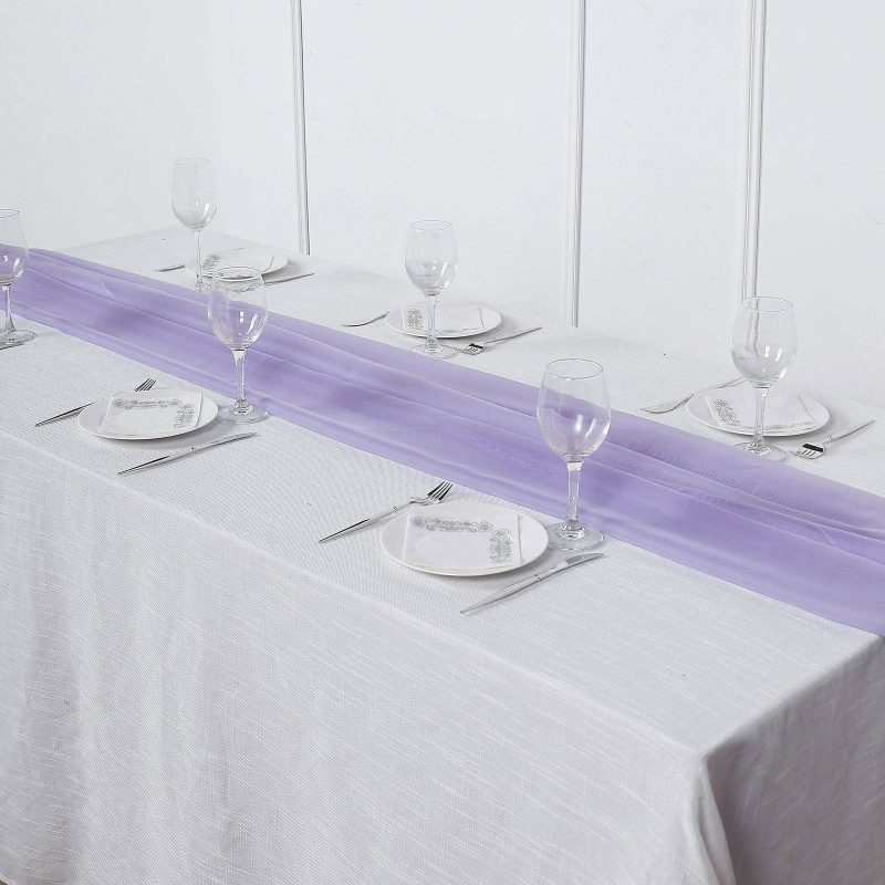 Lavender Lilac Premium Chiffon Table Runner 6ft  |   Organza & Chiffon Organza & Chiffon Lavender Lilac