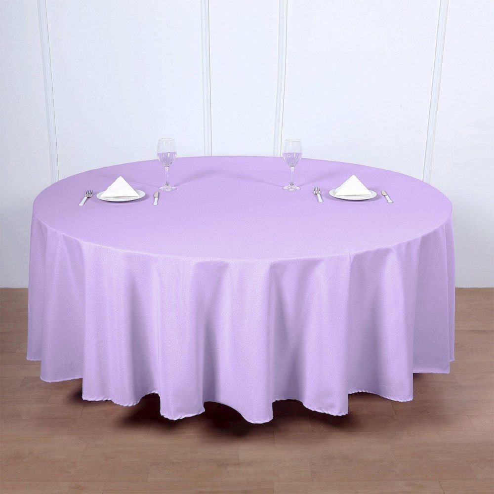 Lavender Lilac Seamless Polyester Round Tablecloth 108″  |   Polyester Polyester Lavender Lilac