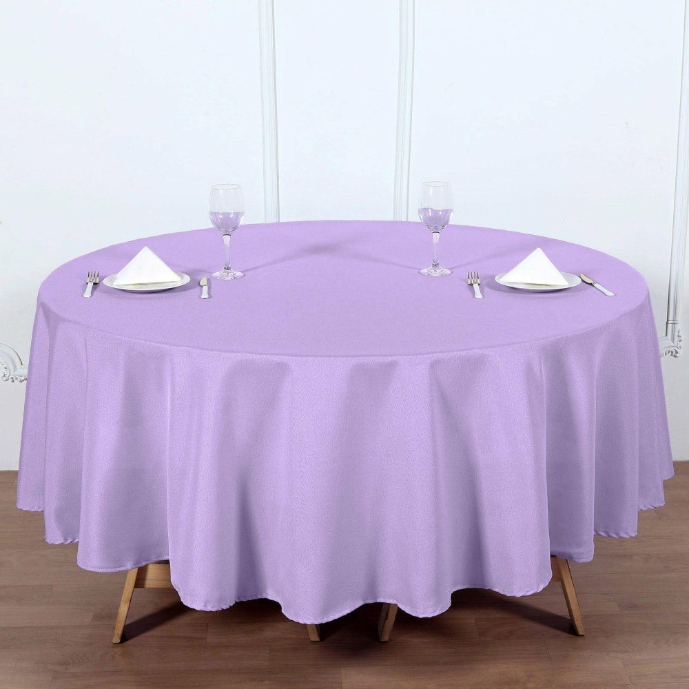 Lavender Lilac Seamless Polyester Round Tablecloth 90″  |   Polyester Polyester Lavender Lilac