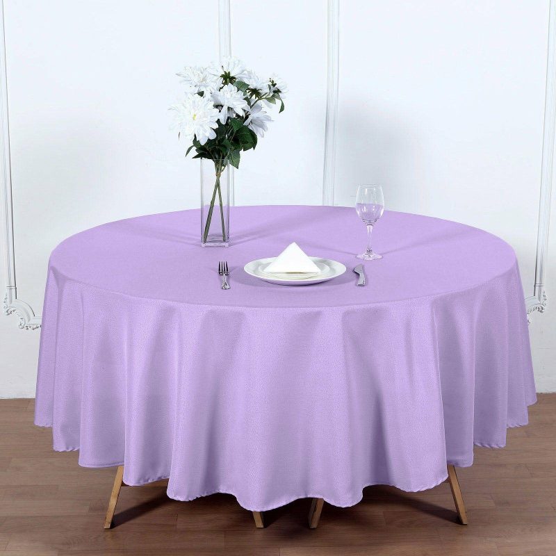 Lavender Lilac Seamless Polyester Round Tablecloth 90″  |   Polyester Polyester Lavender Lilac