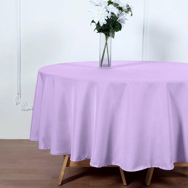 Lavender Lilac Seamless Polyester Round Tablecloth 90″  |   Polyester Polyester Lavender Lilac