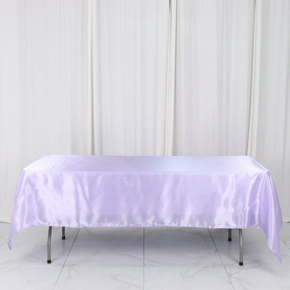 Lavender Lilac Seamless Smooth Satin Rectangular Tablecloth 60″x102″  |   Satin Satin Lavender Lilac