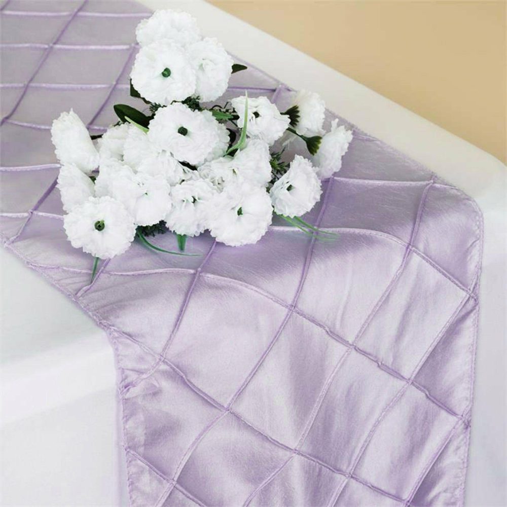 Lavender Taffeta Pintuck Table Runner 12″x108″  |   Satin & Taffeta Satin & Taffeta Lavender Lilac