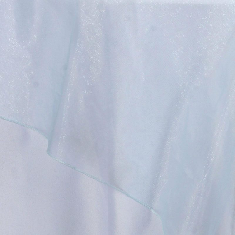 Light Blue Organza Table Square Overlay 90″ x 90″  |   Sheer Organza Sheer Organza Light blue