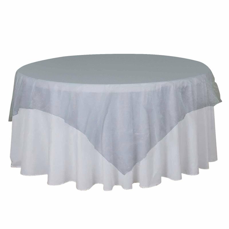 Light Blue Organza Table Square Overlay 90″ x 90″  |   Sheer Organza Sheer Organza Light blue