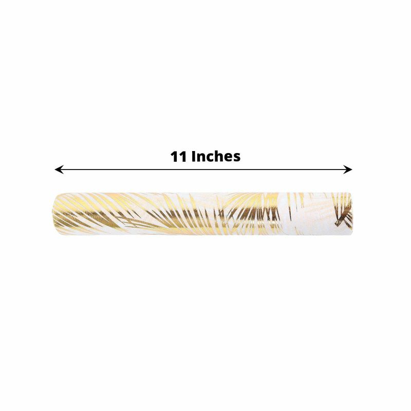 Metallic Gold Palm Leaves Non-Woven Foil Table Runner 108″  |   Stylish Stylish Stylish