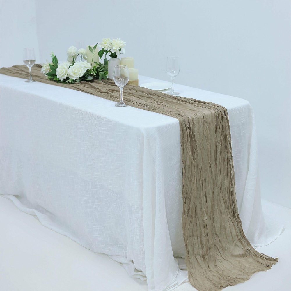 Natural Gauze Cheesecloth Boho Table Runner 10ft  |   Gauze Cheesecloth Gauze Cheesecloth Gauze Cheesecloth