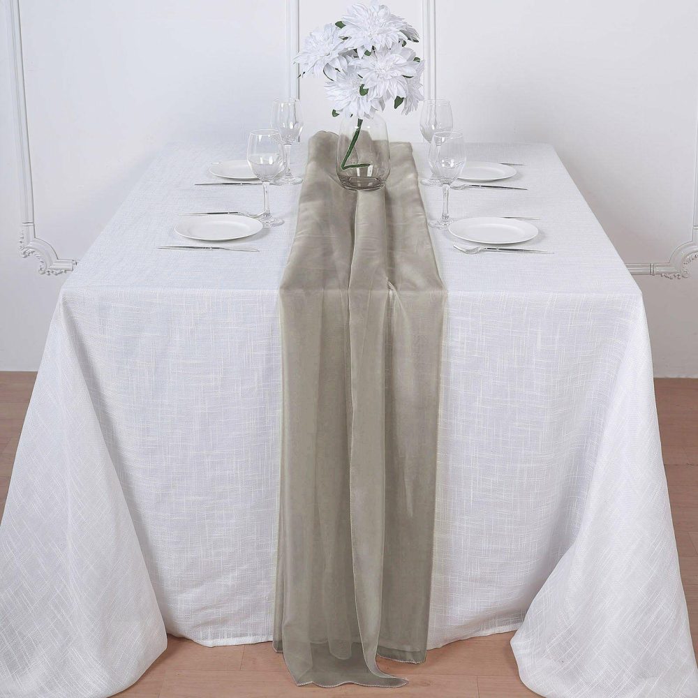 Natural Premium Chiffon Table Runner 6ft  |   Organza & Chiffon Organza & Chiffon Natural