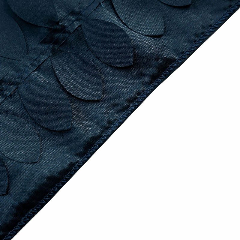 Navy Blue 3D Leaf Petal Taffeta Fabric Table Runner 12″x108″  |   Stylish Stylish Navy blue