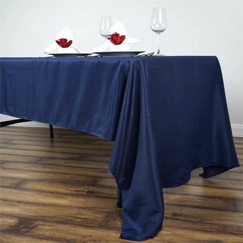 Navy Blue Seamless Polyester Rectangular Tablecloth 60″x126″  |   Polyester Polyester Navy blue