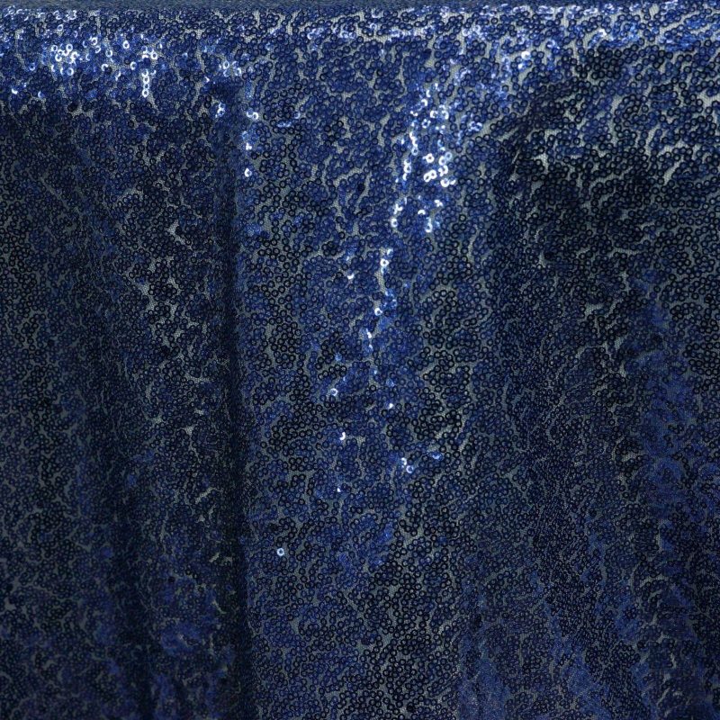 Navy Blue Sequin Sparkly Square Table Overlay 72″x72″  |   Sequin Sequin Navy blue