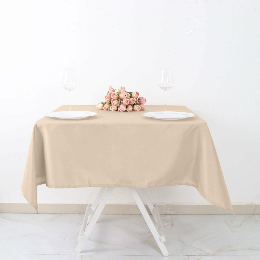 Nude Polyester Square Tablecloth 54″x54″  |   Polyester Polyester Nude