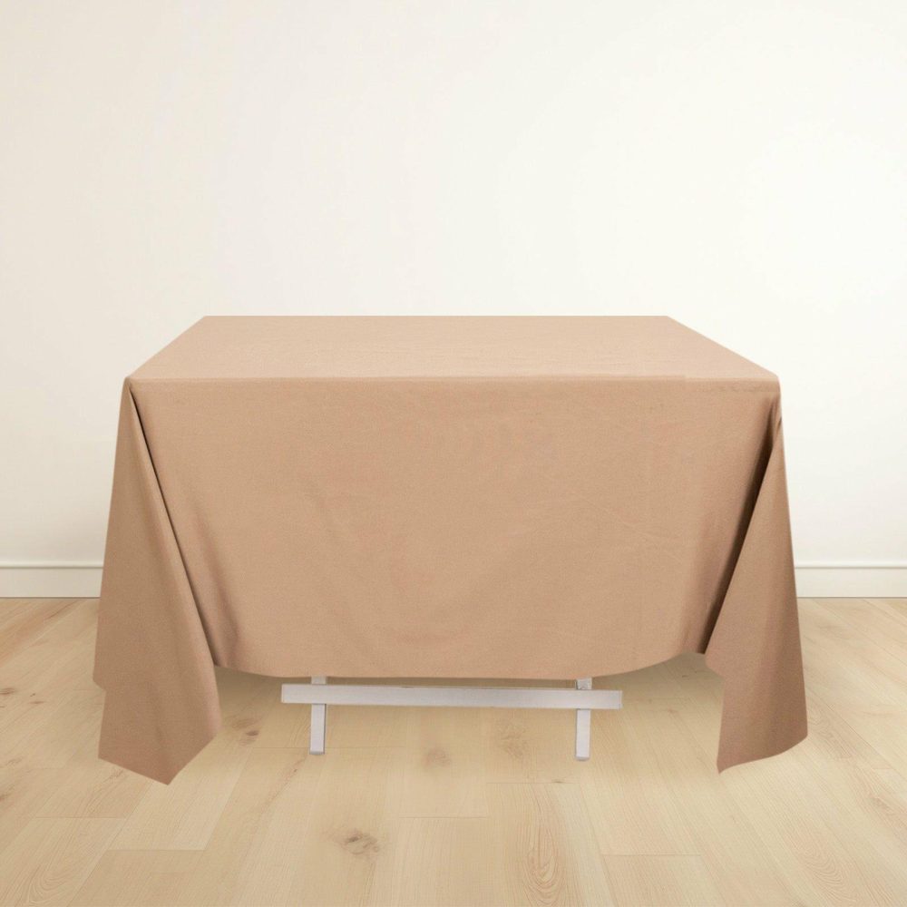 Nude Premium Scuba Square Tablecloth, Wrinkle Free Polyester Seamless Tablecloth 70″  |   Polyester Polyester Nude