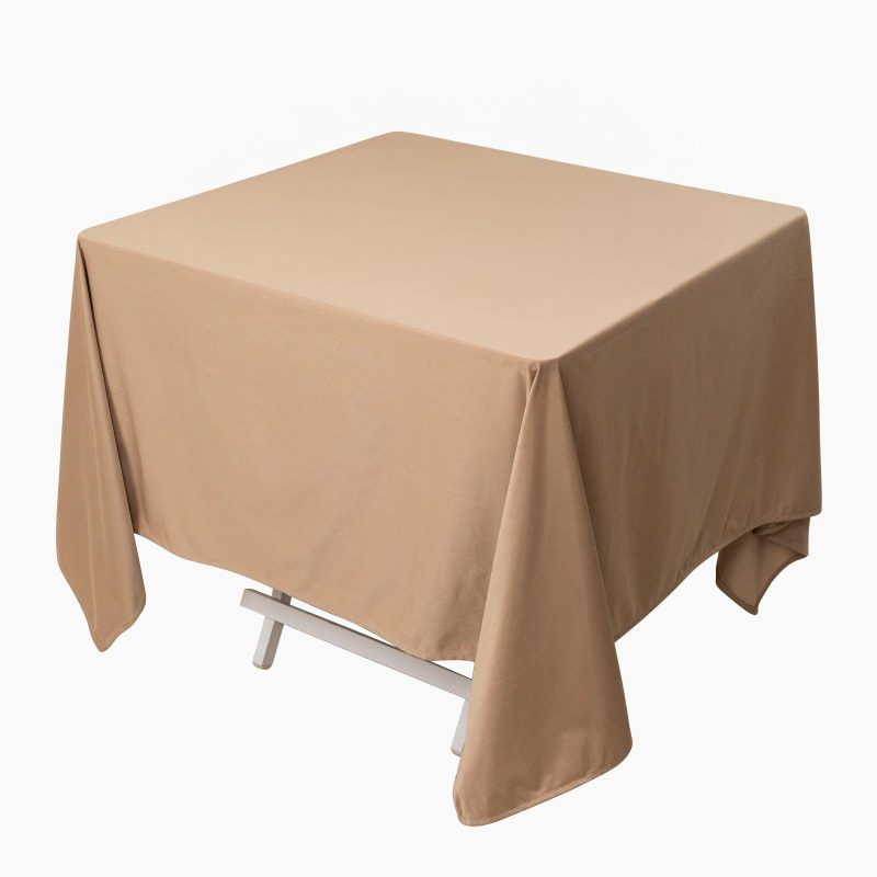 Nude Premium Scuba Square Tablecloth, Wrinkle Free Polyester Seamless Tablecloth 70″  |   Polyester Polyester Nude