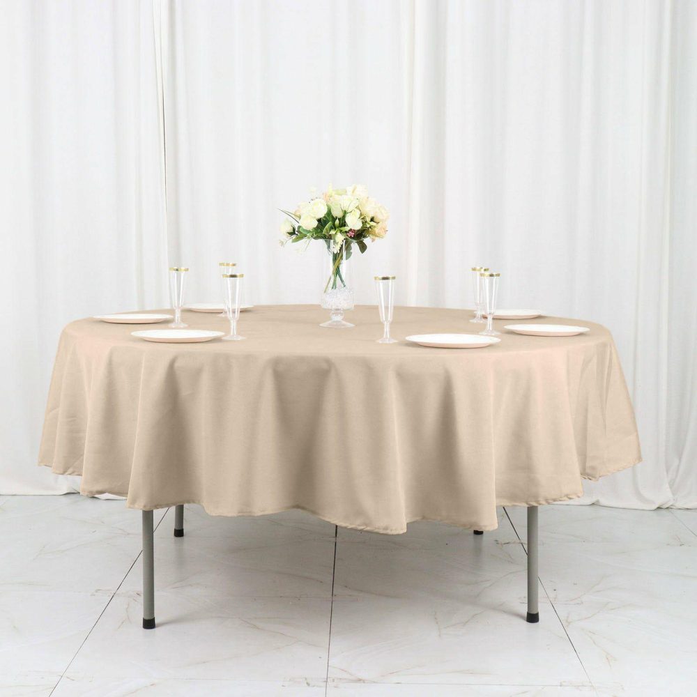 Nude Seamless Polyester Round Tablecloth 90″  |   Polyester Polyester Nude