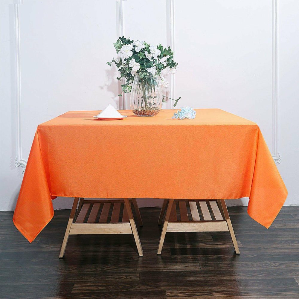 Orange Polyester Square Tablecloth 70″x70″  |   Polyester Polyester Orange