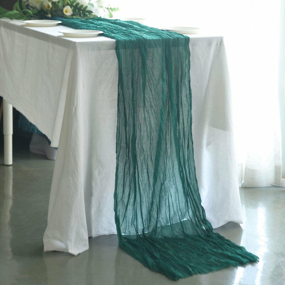 Peacock Teal Gauze Cheesecloth Boho Table Runner 10ft  |   Gauze Cheesecloth Gauze Cheesecloth Gauze Cheesecloth