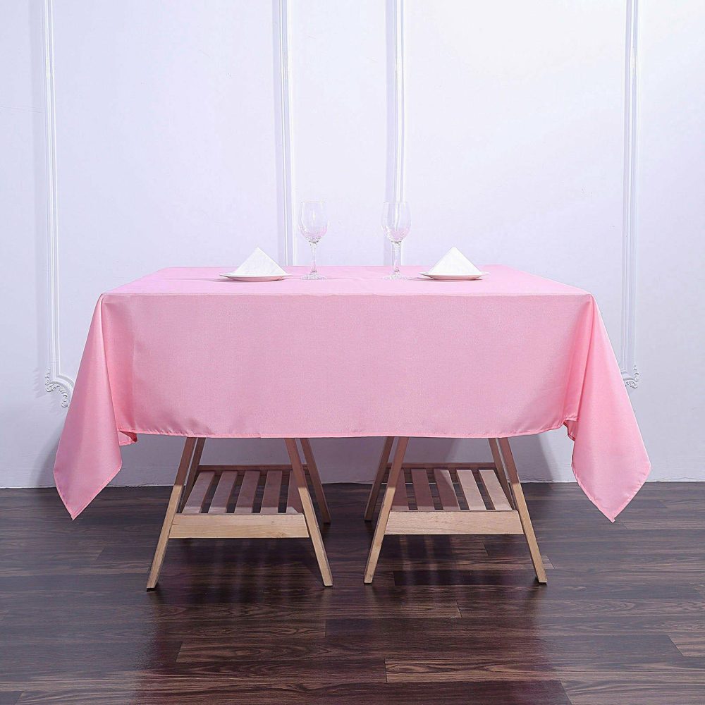 Pink Polyester Square Tablecloth 70″x70″  |   Polyester Polyester Pink