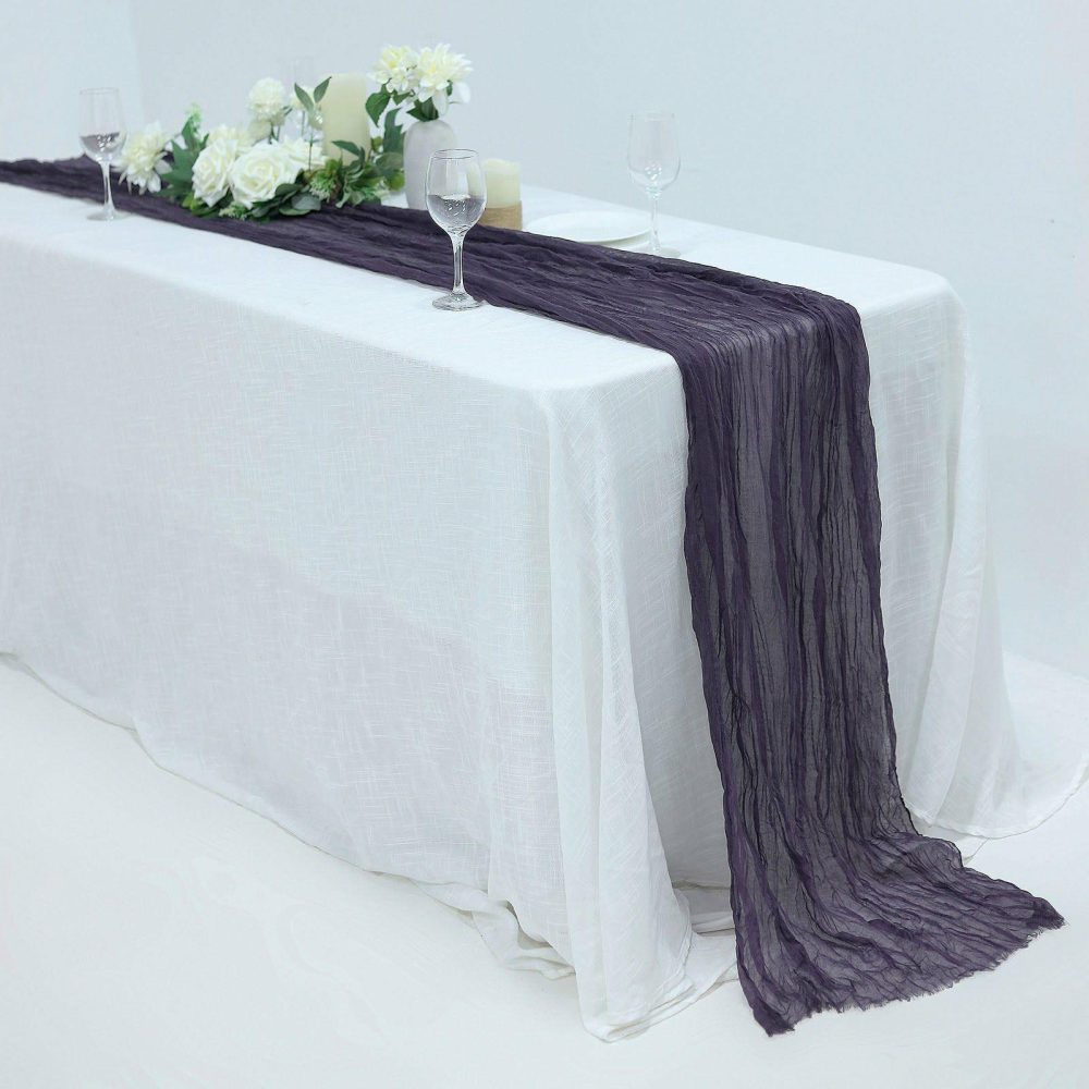 Purple Gauze Cheesecloth Boho Table Runner 10ft  |   Gauze Cheesecloth Gauze Cheesecloth Gauze Cheesecloth