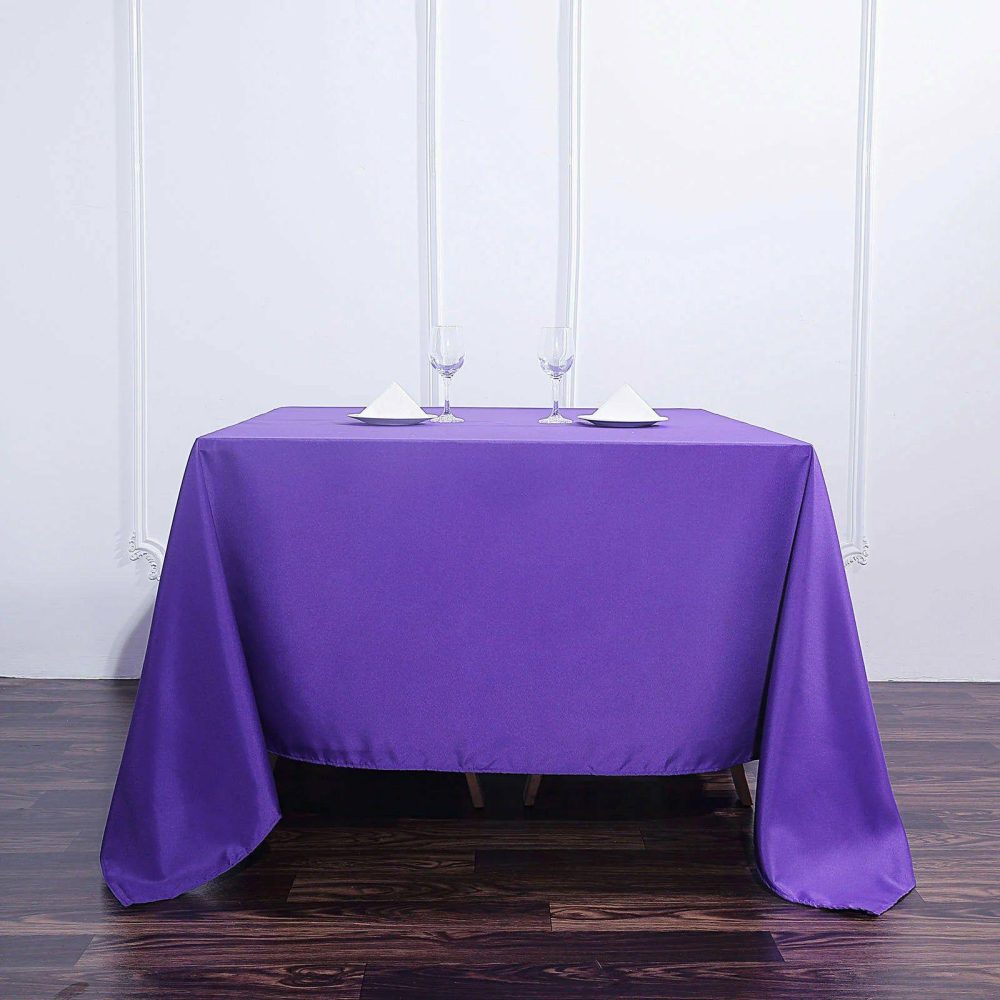 Purple Polyester Square Tablecloth 90″x90″  |   Polyester Polyester Polyester