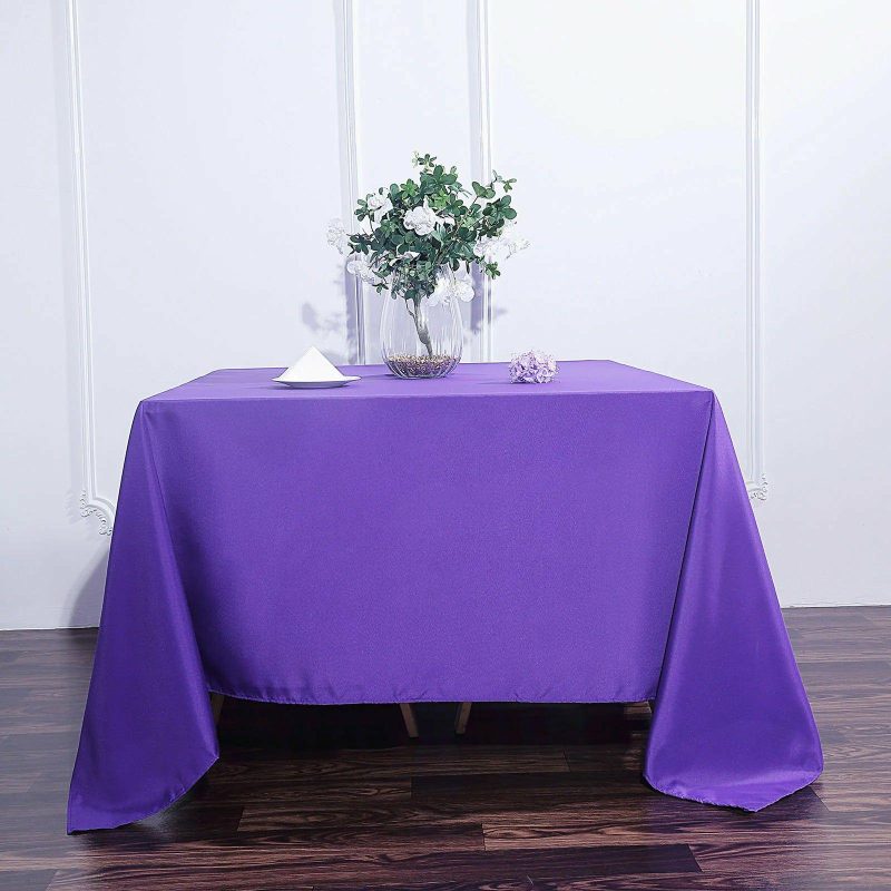 Purple Polyester Square Tablecloth 90″x90″  |   Polyester Polyester Polyester