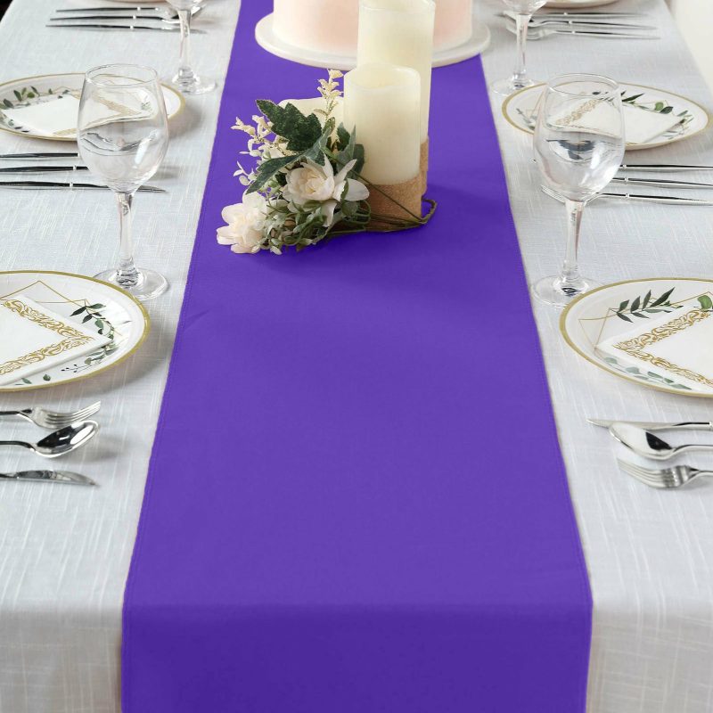 Purple Polyester Table Runner 12″x108″  |   Polyester Polyester Polyester