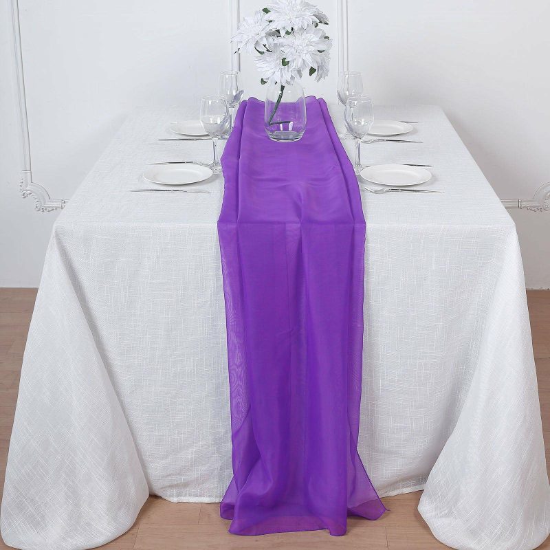 Purple Premium Chiffon Table Runner 6ft  |   Organza & Chiffon Table Runners Organza & Chiffon