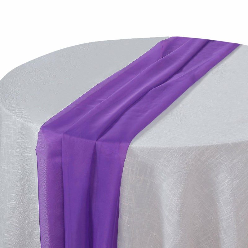 Purple Premium Chiffon Table Runner 6ft  |   Organza & Chiffon Table Runners Organza & Chiffon