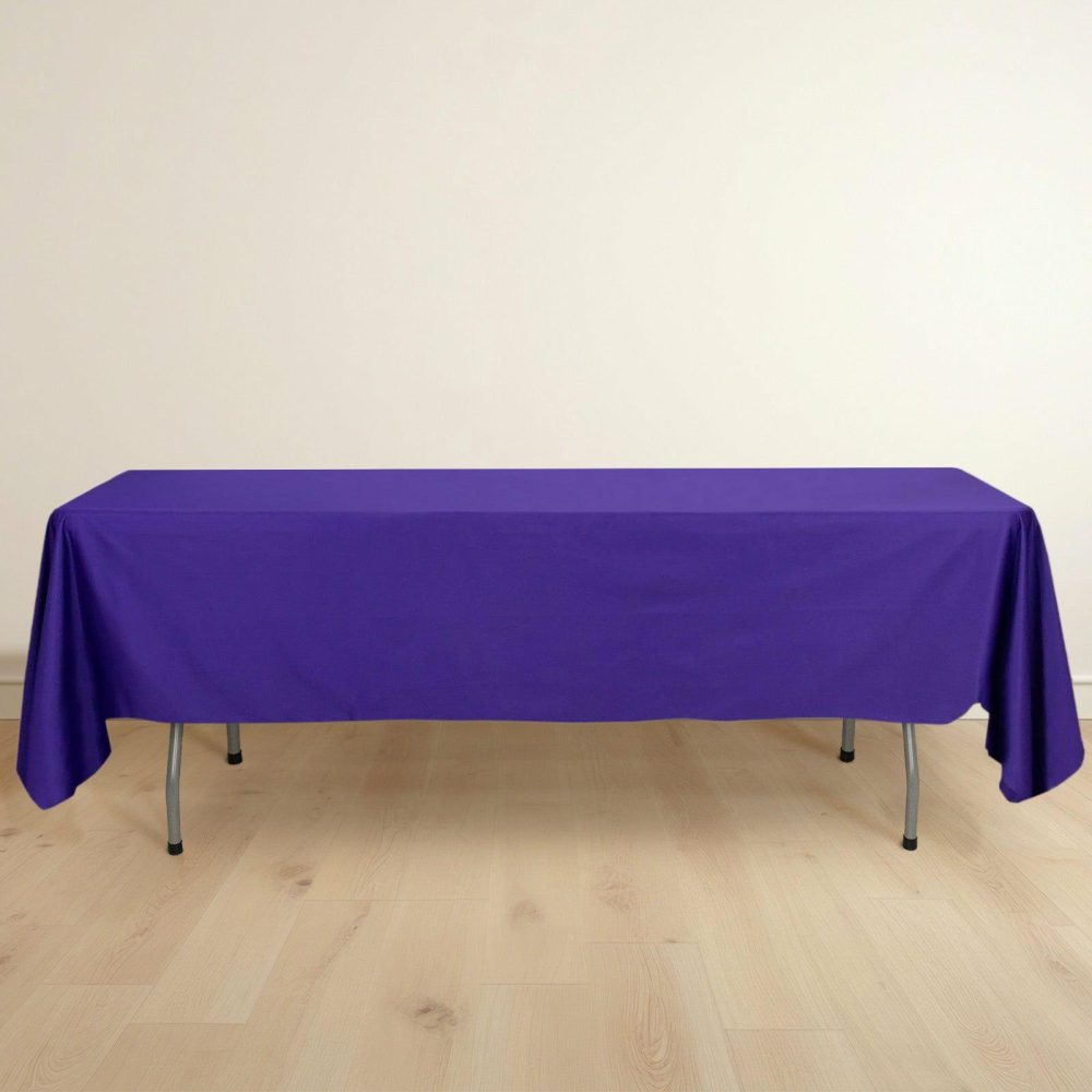 Purple Premium Scuba Rectangular Tablecloth, Wrinkle Free Polyester Seamless Tablecloth – 60″x102″  |   Polyester Polyester Polyester