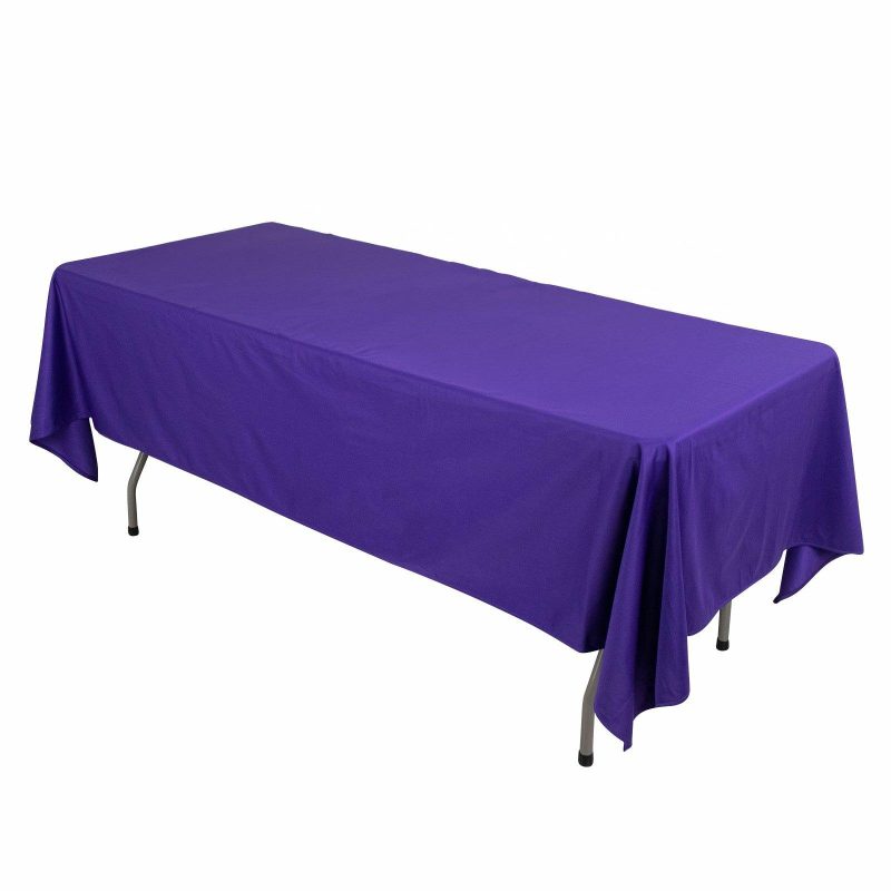 Purple Premium Scuba Rectangular Tablecloth, Wrinkle Free Polyester Seamless Tablecloth – 60″x102″  |   Polyester Polyester Polyester