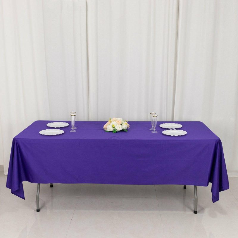 Purple Premium Scuba Rectangular Tablecloth, Wrinkle Free Polyester Seamless Tablecloth – 60″x102″  |   Polyester Polyester Polyester