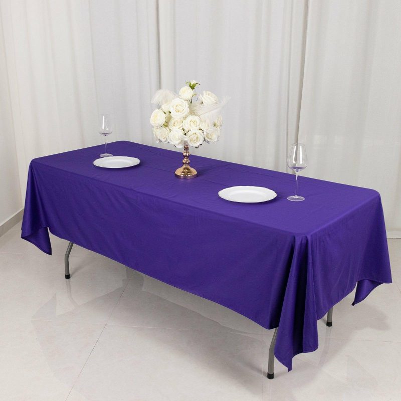 Purple Premium Scuba Rectangular Tablecloth, Wrinkle Free Polyester Seamless Tablecloth – 60″x102″  |   Polyester Polyester Polyester