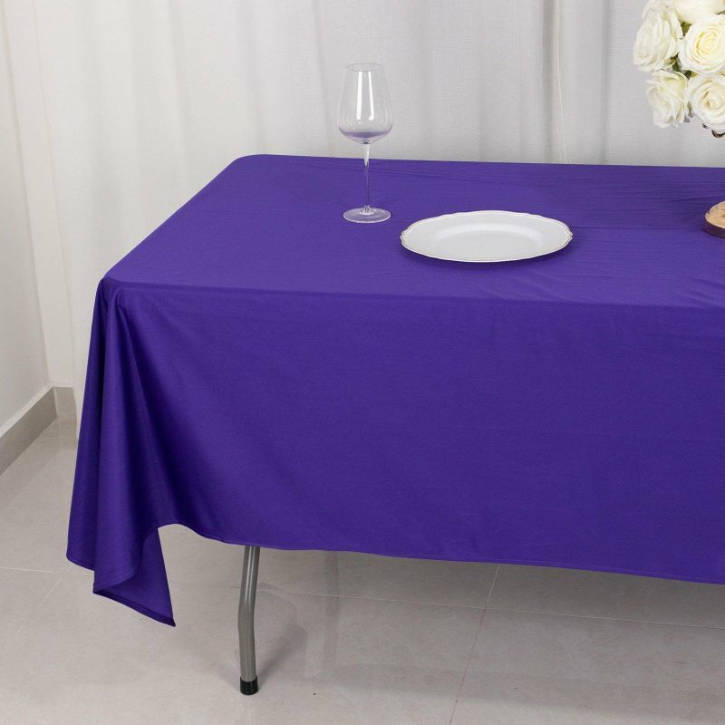 Purple Premium Scuba Rectangular Tablecloth, Wrinkle Free Polyester Seamless Tablecloth – 60″x102″  |   Polyester Polyester Polyester