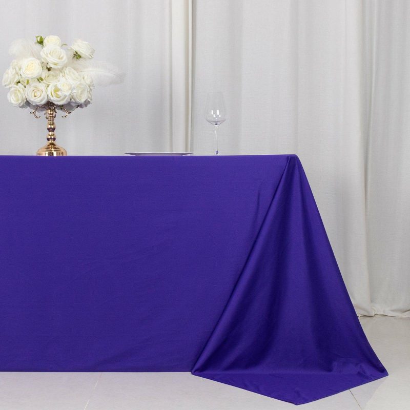 Purple Premium Scuba Rectangular Tablecloth, Wrinkle Free Polyester Seamless Tablecloth – 90″x132″ for 6 Foot Table With Floor-Length Drop  |   Polyester Polyester Polyester