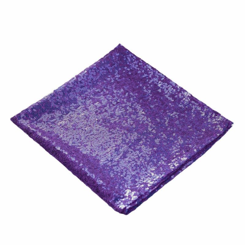 Purple Premium Sequin Cloth Dinner Napkin Reusable Linen 20″x20″  |   Shimmer & Sequin Cloth Napkins Purple