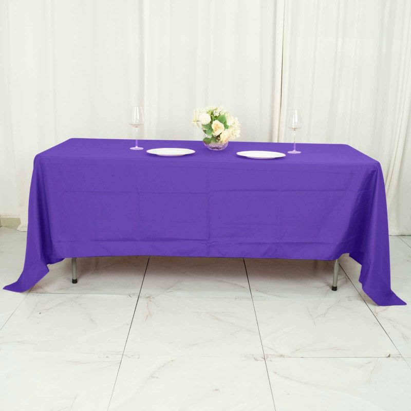 Purple Seamless Polyester Rectangle Tablecloth, Reusable Linen Tablecloth 72″x120″  |   Polyester Polyester Polyester