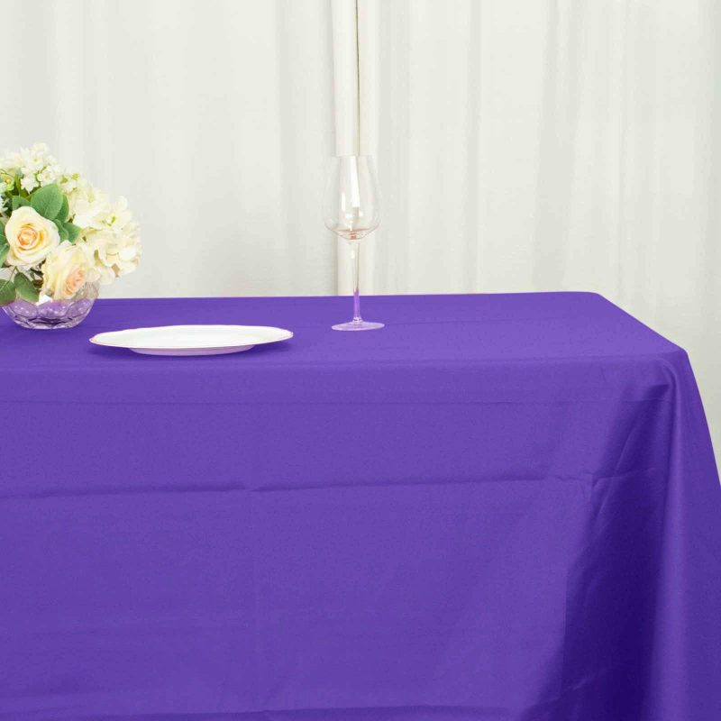 Purple Seamless Polyester Rectangle Tablecloth, Reusable Linen Tablecloth 72″x120″  |   Polyester Polyester Polyester