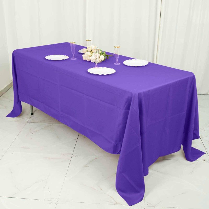 Purple Seamless Polyester Rectangle Tablecloth, Reusable Linen Tablecloth 72″x120″  |   Polyester Polyester Polyester