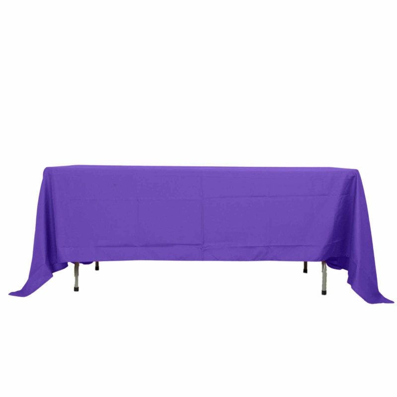 Purple Seamless Polyester Rectangle Tablecloth, Reusable Linen Tablecloth 72″x120″  |   Polyester Polyester Polyester