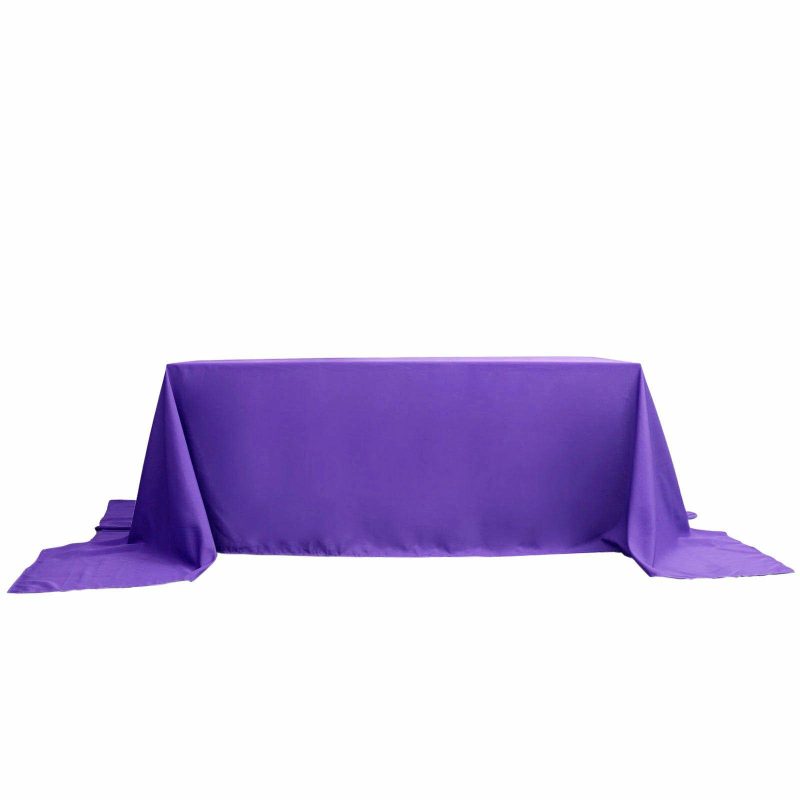 Purple Seamless Polyester Rectangular Tablecloth 90″x156″ for 8 Foot Table With Floor-Length Drop  |   Polyester Polyester Polyester